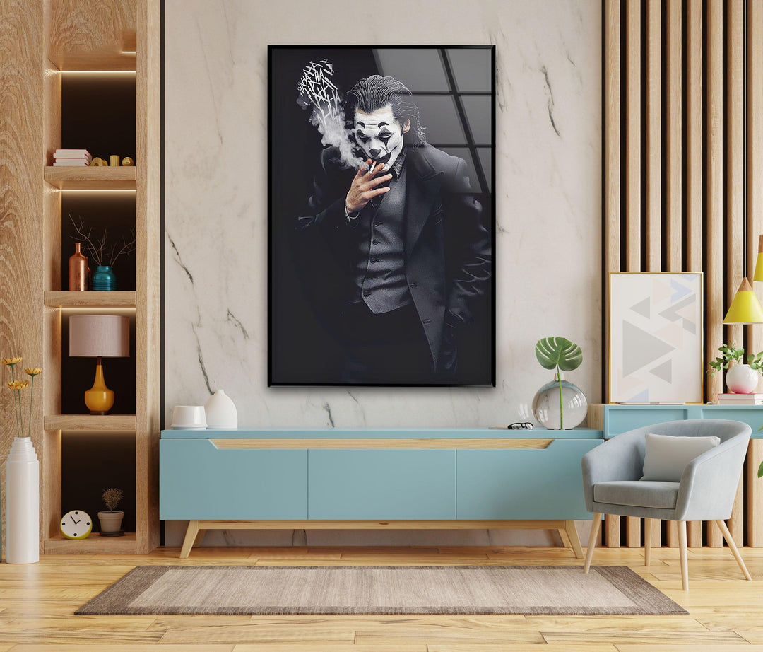 Smoking Joker Glass Wall Art art glass wall art, glass wall art pictures
