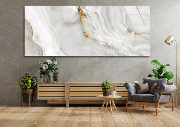 White Marble Glass Wall Art, Glass Printing Wall Art, Print photos on glass