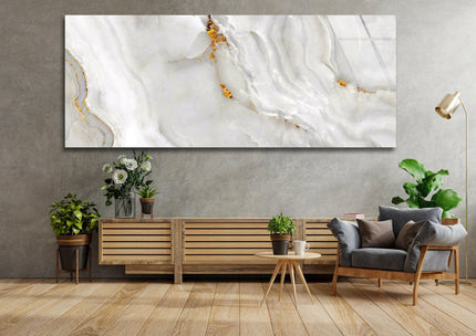 White Marble Glass Wall Art