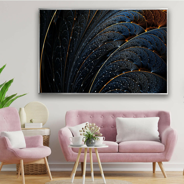 Dark Leaf Abstract Glass Wall Art custom glass photo prints, large glass prints
