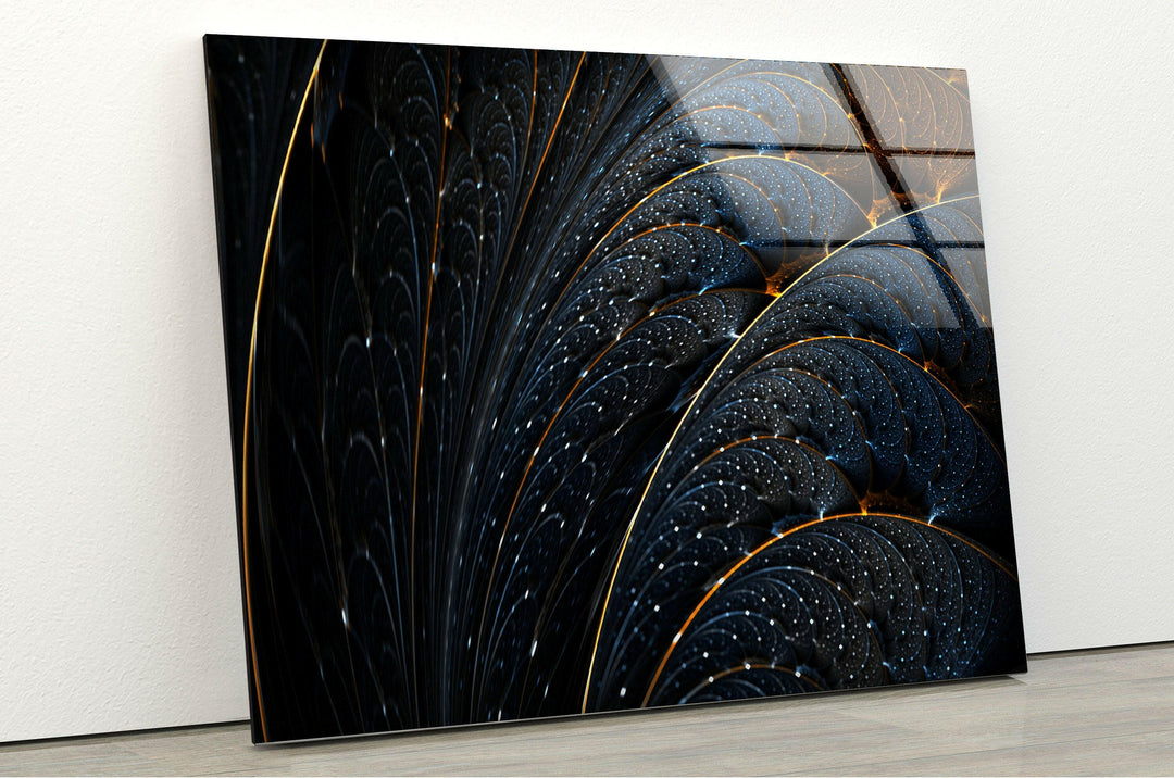  Dark Leaf Abstract Glass Wall Art glass photo prints, glass picture prints
