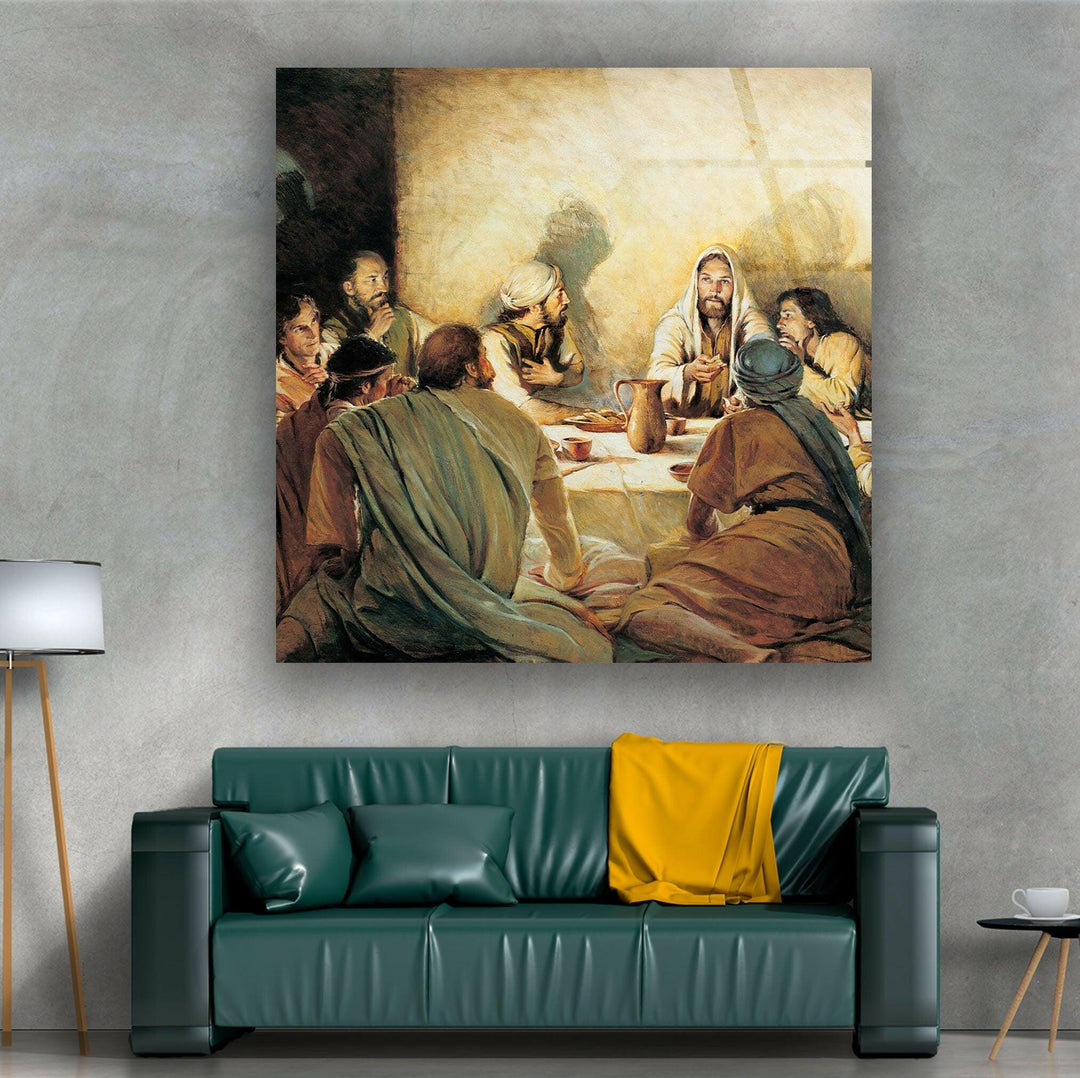 Christian Jesus Painting Glass Photo Prints for Walls