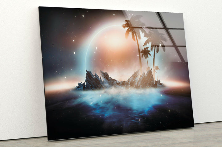 Night Sky Fantastic Moon Glass Wall Art Glass Printing Wall Art, Print photos on glass