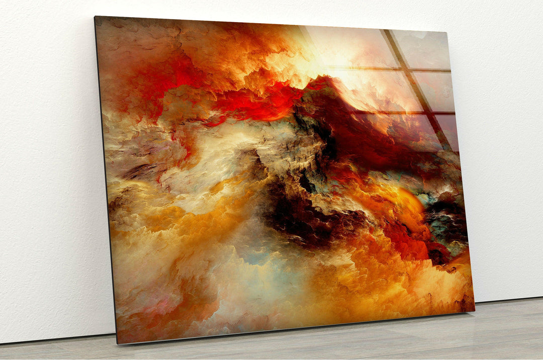 Red Abstract Wall Art & Modern Glass Art 