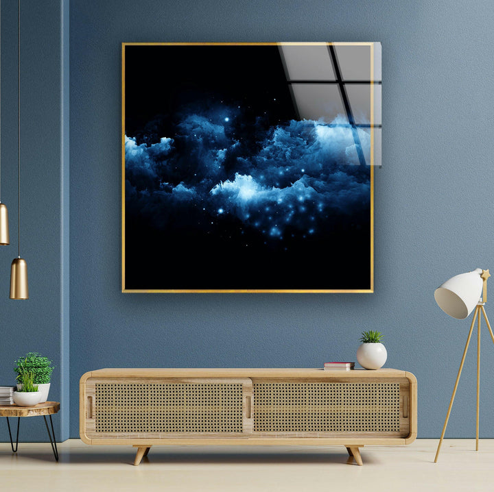 Blue Clouds Glass Wall Art custom glass photo prints, large glass prints