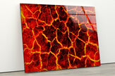 Red Magma Lava Glass Wall Art