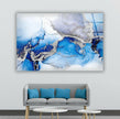 Blue Silver Tempered Glass Wall Art