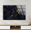 Dark Blue Marbled Glass Wall Art, glass photo prints, glass picture prints