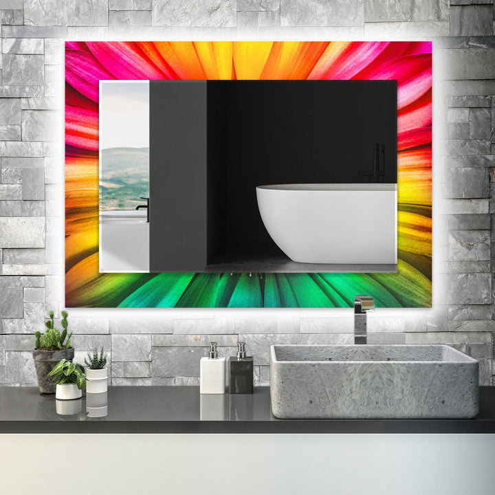 Colorful Daisy Leaves Wall Mirror Dining Room Wall Mirror
