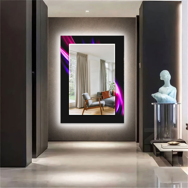 Pink & Purple Lines Wall Mirror oversized wall mirrors
