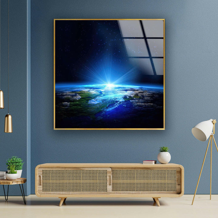 Planet Earth Glass Wall Art, Glass Printing Wall Art, Print photos on glass