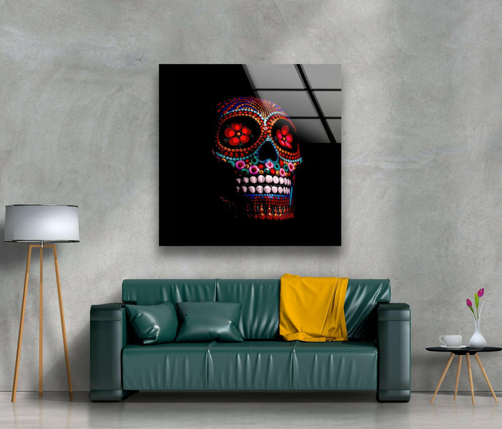 Sugar Calavera Mexican Skull Cool Glass Art & Wall Art Home Decor