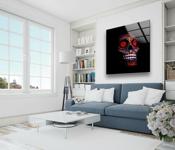 Sugar Calavera Mexican Skull Cool Wall Decor & Glass Print Art