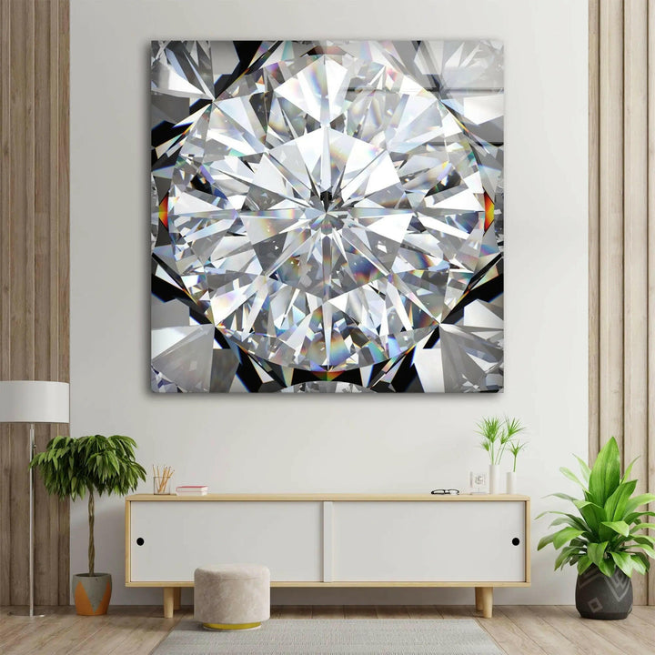 White Diamond Abstract Glass Wall Art glass photo prints, glass picture prints
