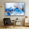 Blue Silver Tempered Glass Wall Art