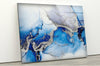 Blue Silver Tempered Glass Wall Art