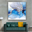 Blue Silver Tempered Glass Wall Art