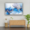 Blue Silver Tempered Glass Wall Art