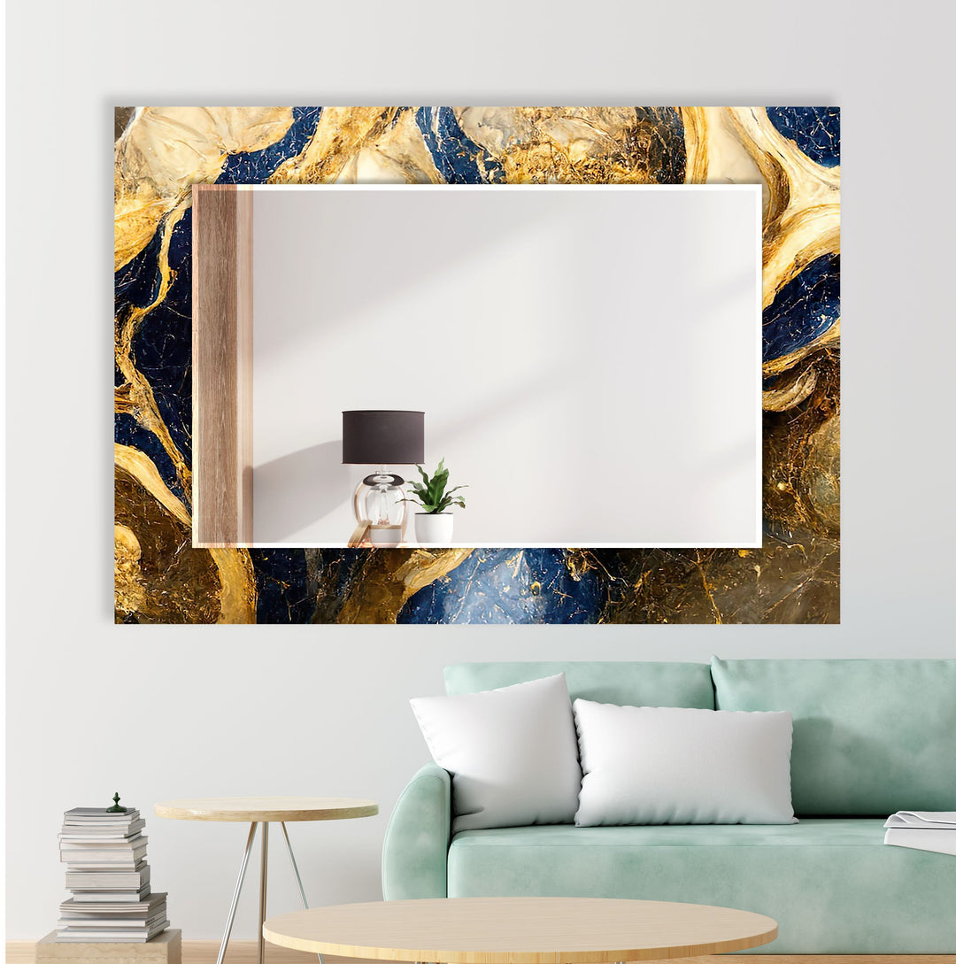 Golden Marble Wall Mirrors big mirror for living room
