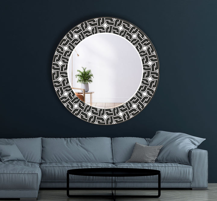 Black Round Wall Mirror Long Wall Mirror
