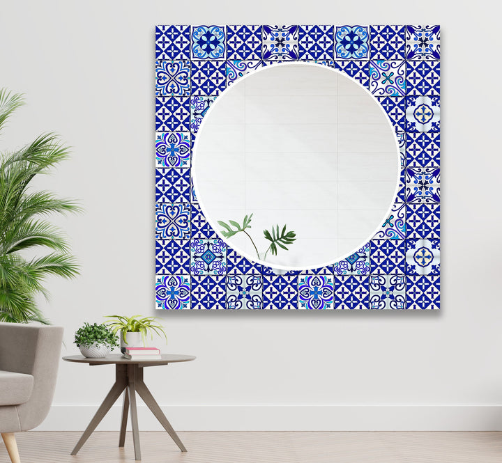 Blue Majestic Mosaic Wall Mirror big wall mirror
