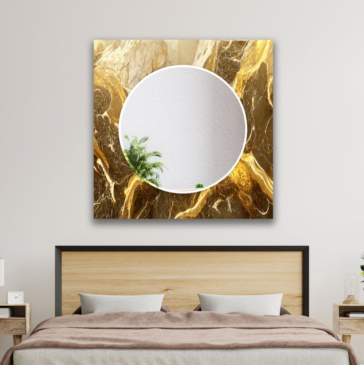 Brown Yellow Abstract Wall Mirrors biggest wall mirror
