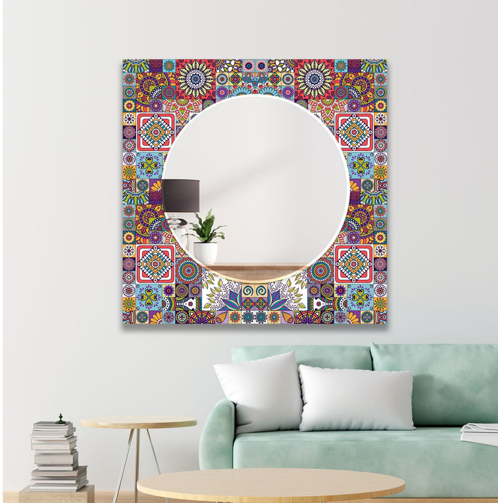 Colored Mosaic Wall Mirrors Round Wall Mirror
