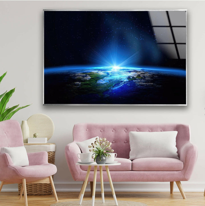 Planet Earth Glass Wall Art, glass image printing, glass prints from photos