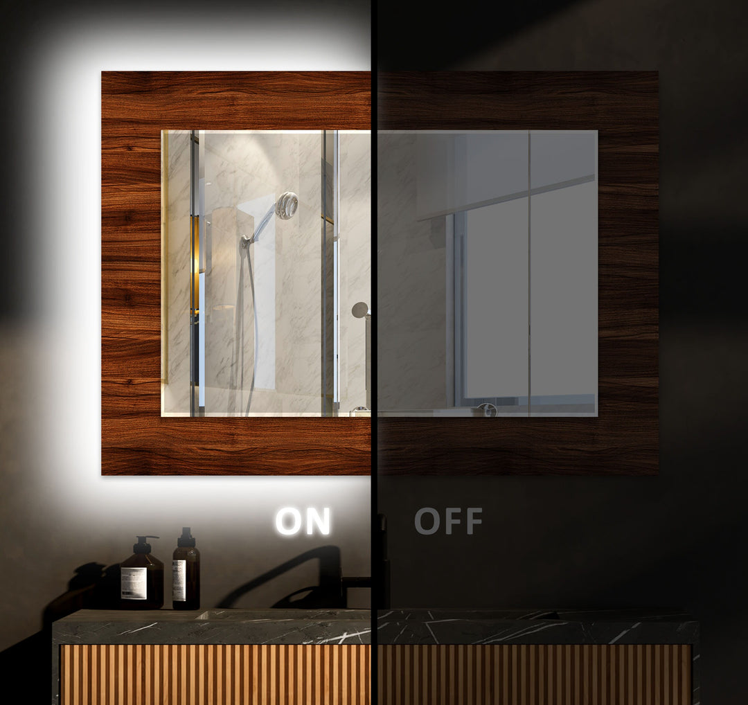 Dark Brown Wood Wall Mirrors gold mirror
