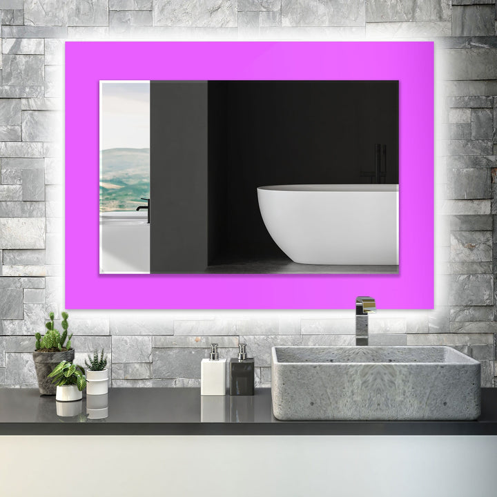 Shiny Purple Round Wall Mirror long mirror
