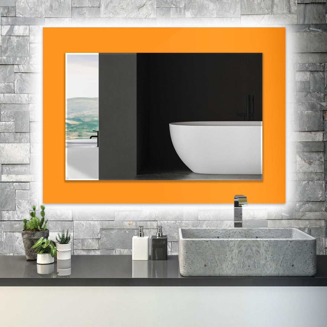 Orange Solid Color Wall Mirrors Blue Wall Mirror
