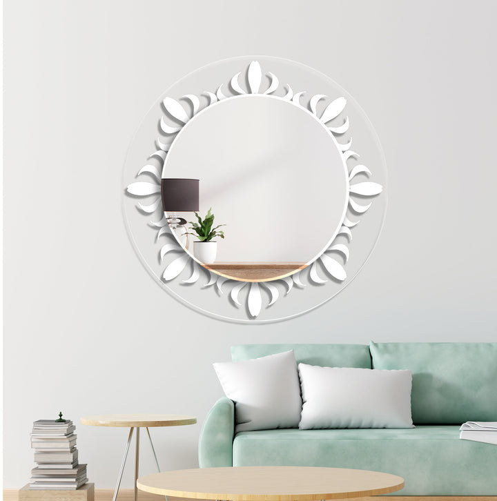 Transparent White Round Wall Mirror big wall mirror
