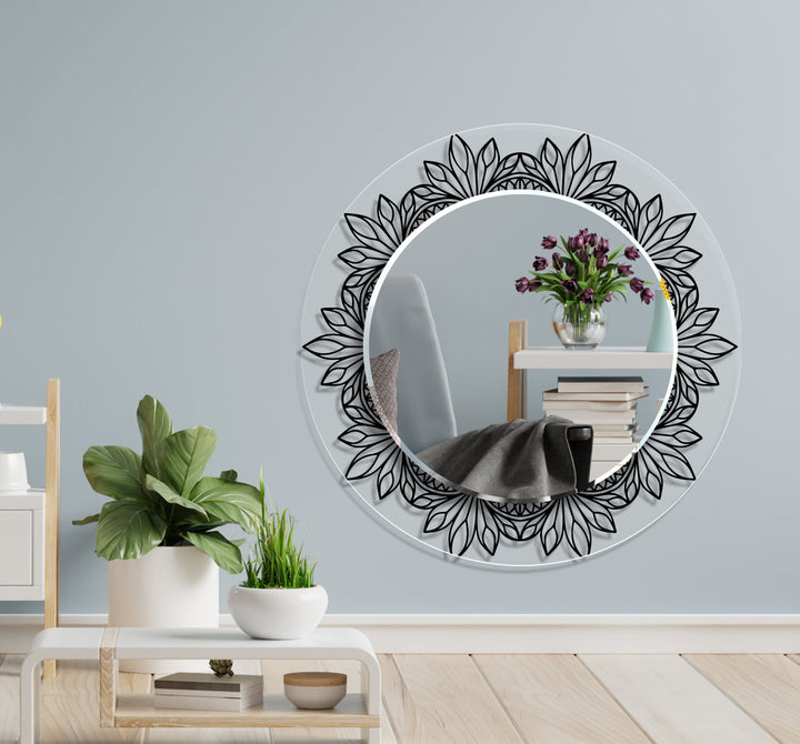 Transparent Round Black Wall Mirror Round Mirror
