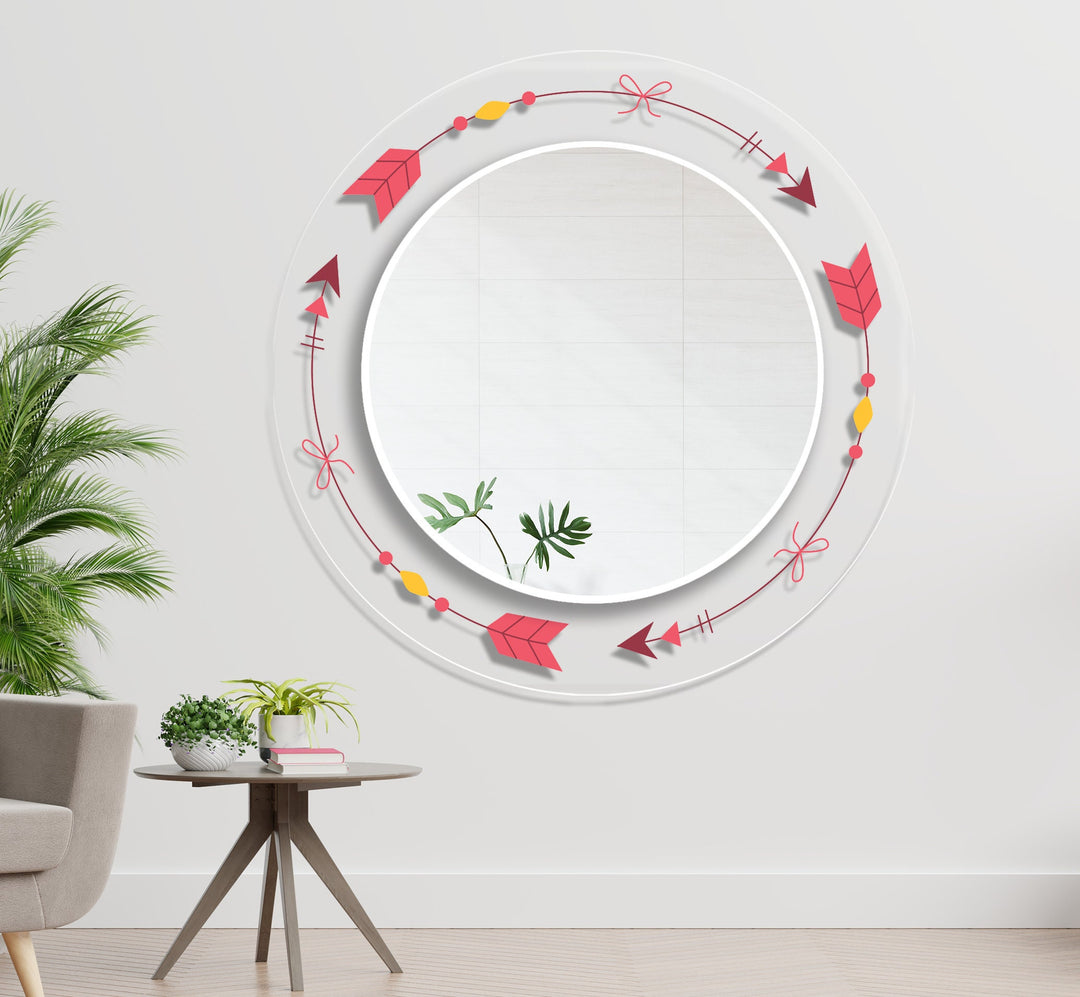 Transparent Arrow Round Wall Mirror huge wall mirror
