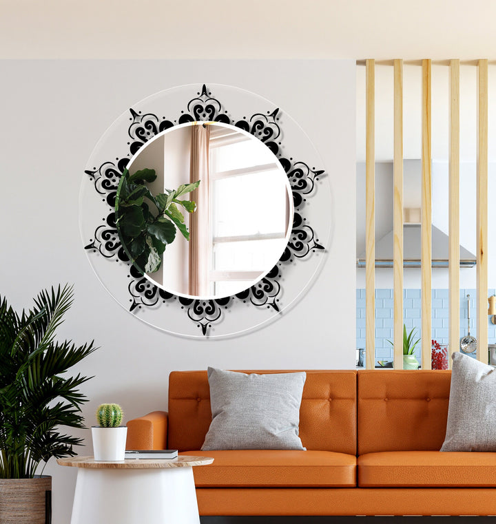 Transparent Round Wall Mirror mirror with frame
