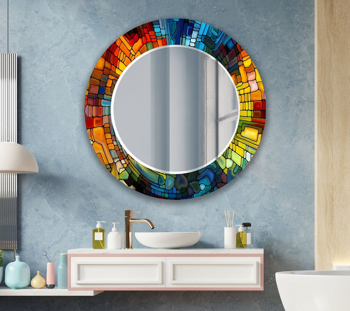 Colored Stained Wall Mirror Decorative Mirror
