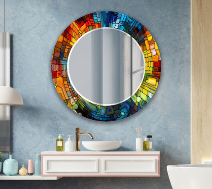 Colored Stained Wall Mirror