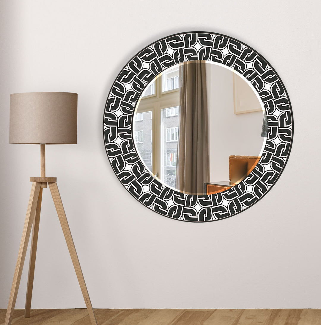 Black Round Wall Mirror Living Room Wall Mirror
