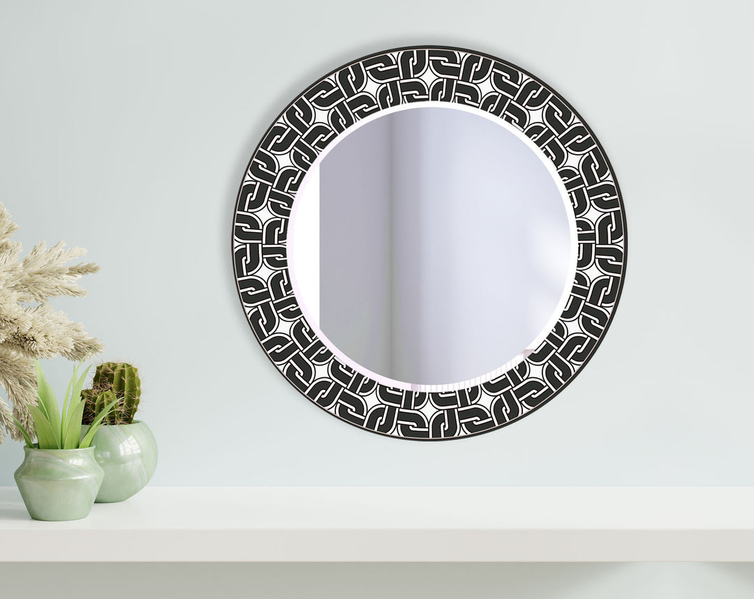 Black Round Wall Mirror Square Mirror
