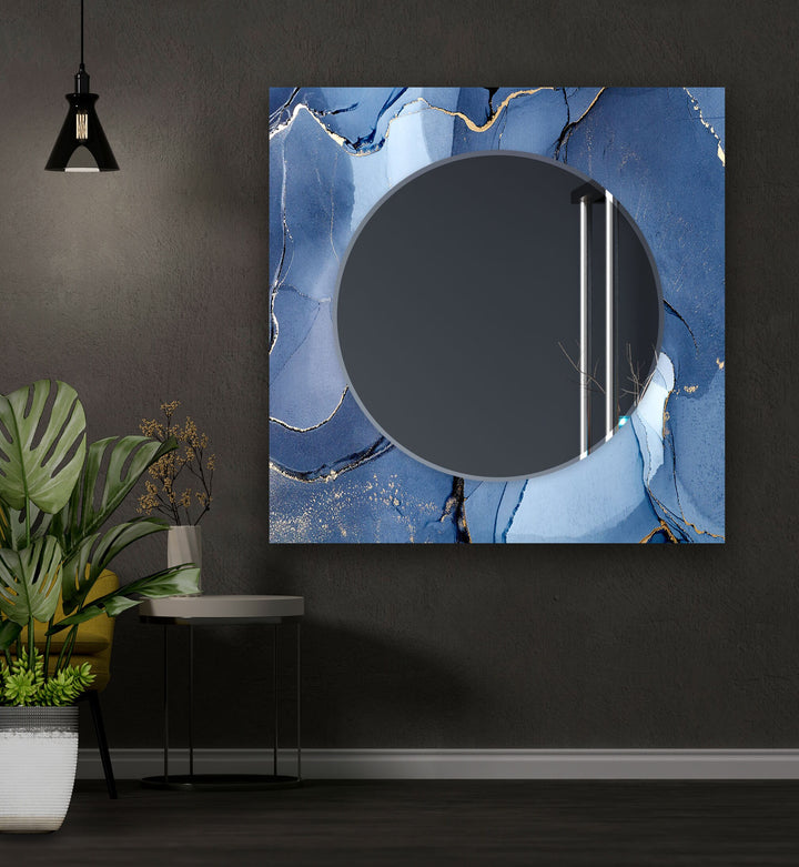 Abstract Blue Wall Mirrors wall decorative mirror
