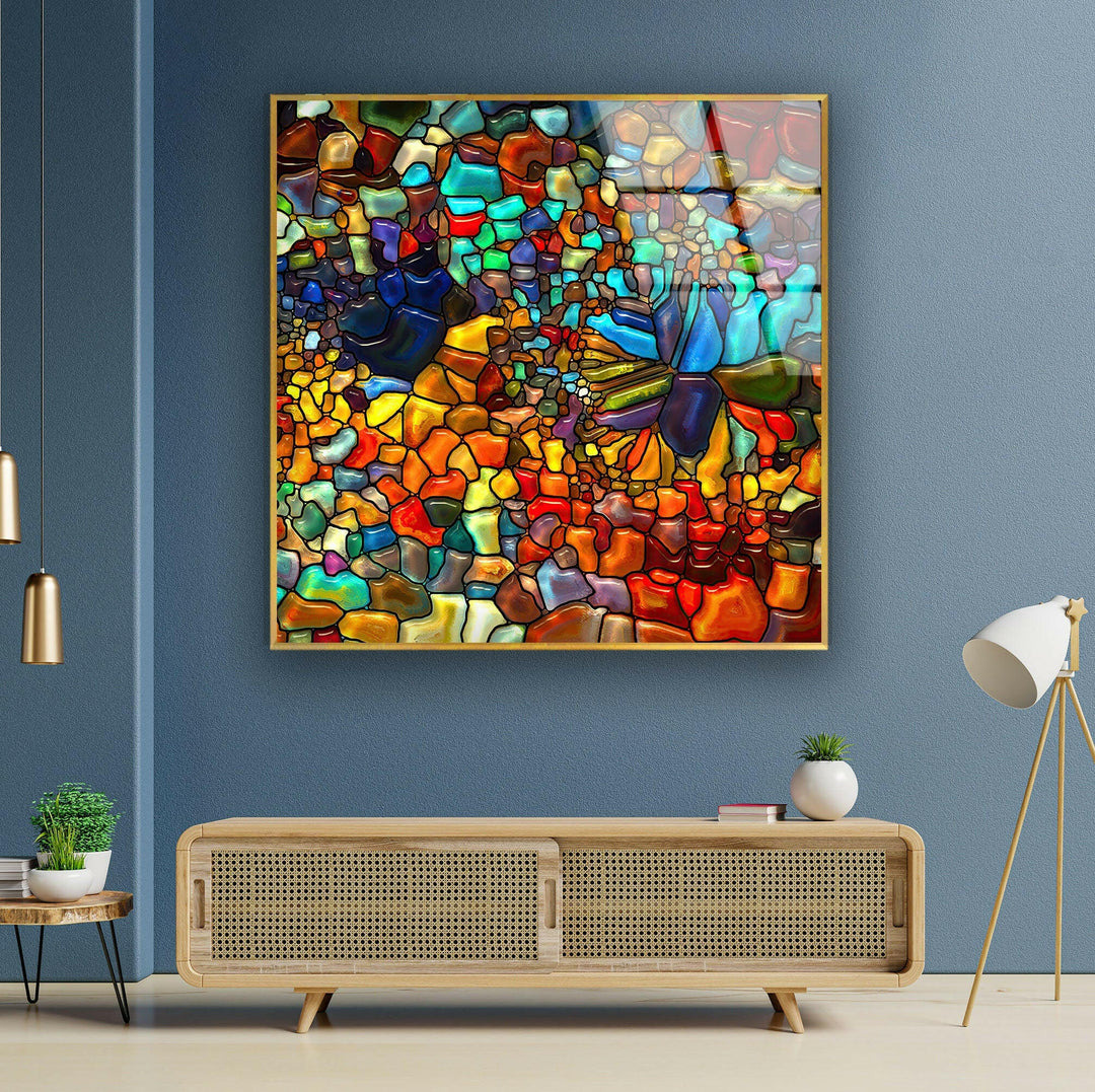 Colorful Mosaic Tempered Glass Wall Art - MyPhotoStation