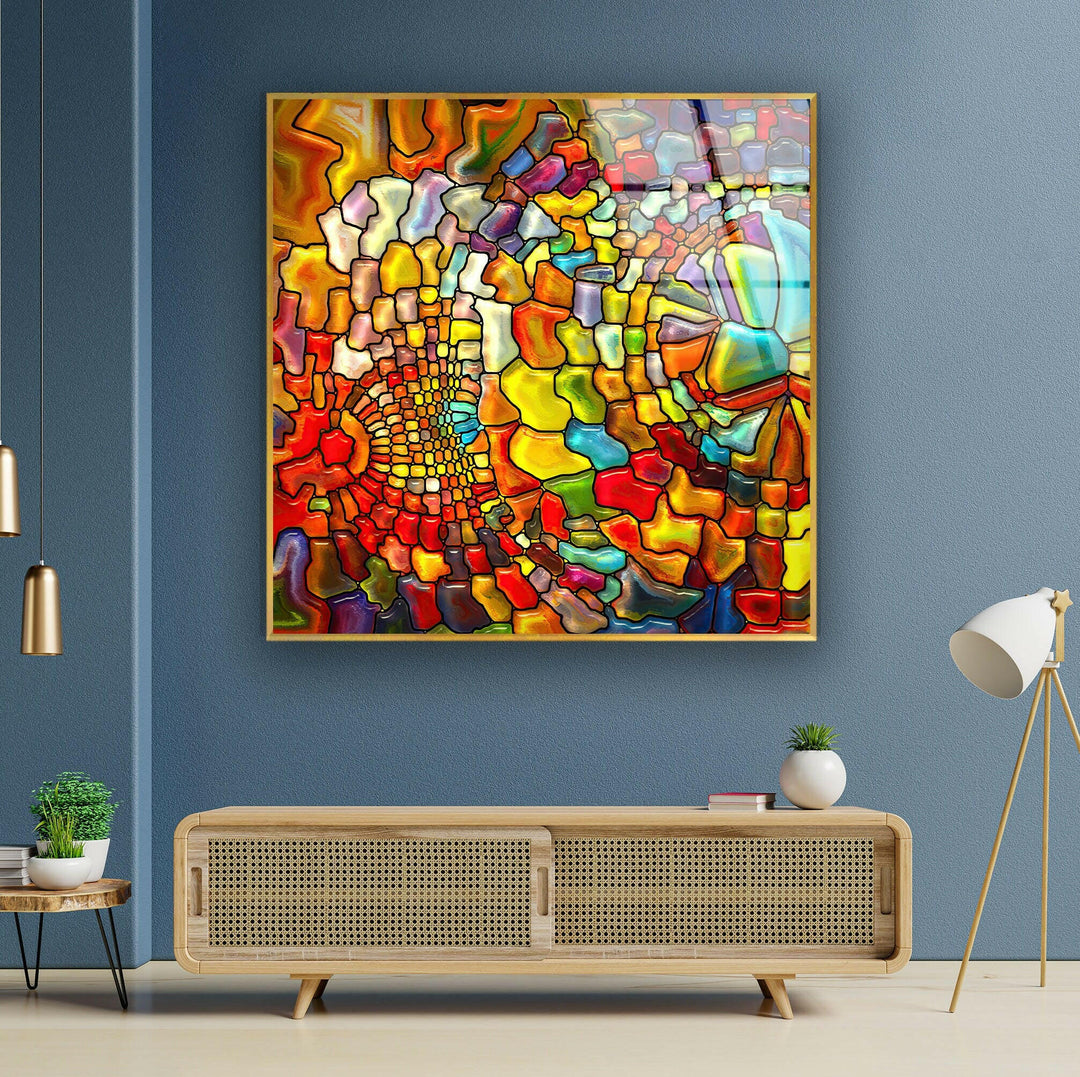 Colorful Mosaic Stained Glass Wall Art custom glass pictures, glass art prints