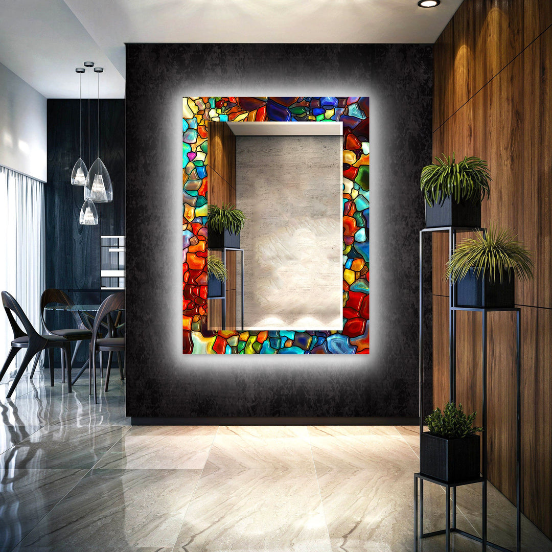 Stained Colorful Wall Mirrors Small Wall Mirror
