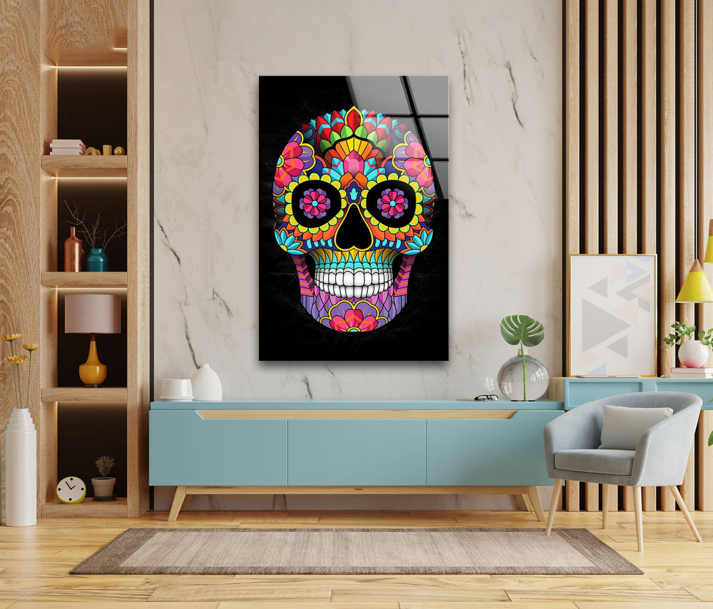 Skeleton Face Cool Glass Photos & Wall Art Decor