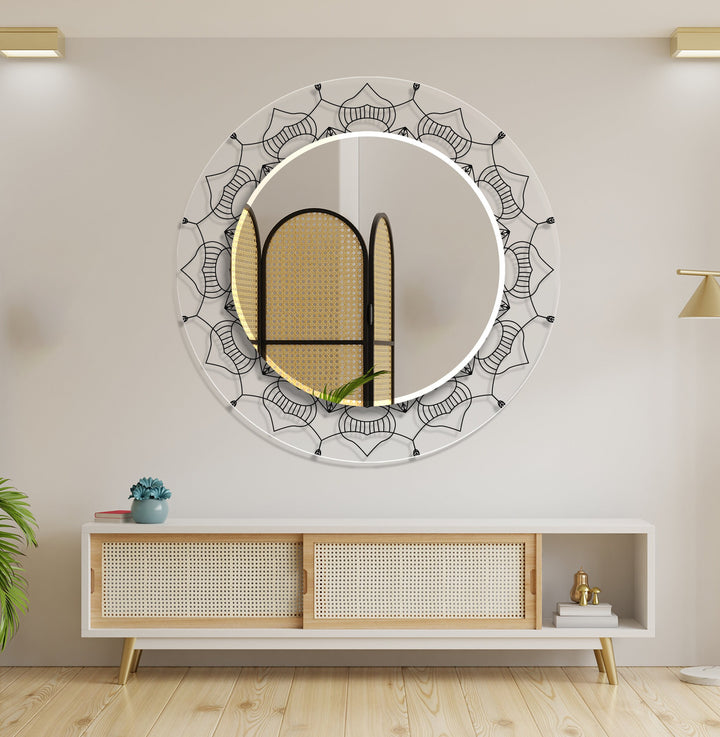 Transparent Black Round Wall Mirror wall decorative mirror
