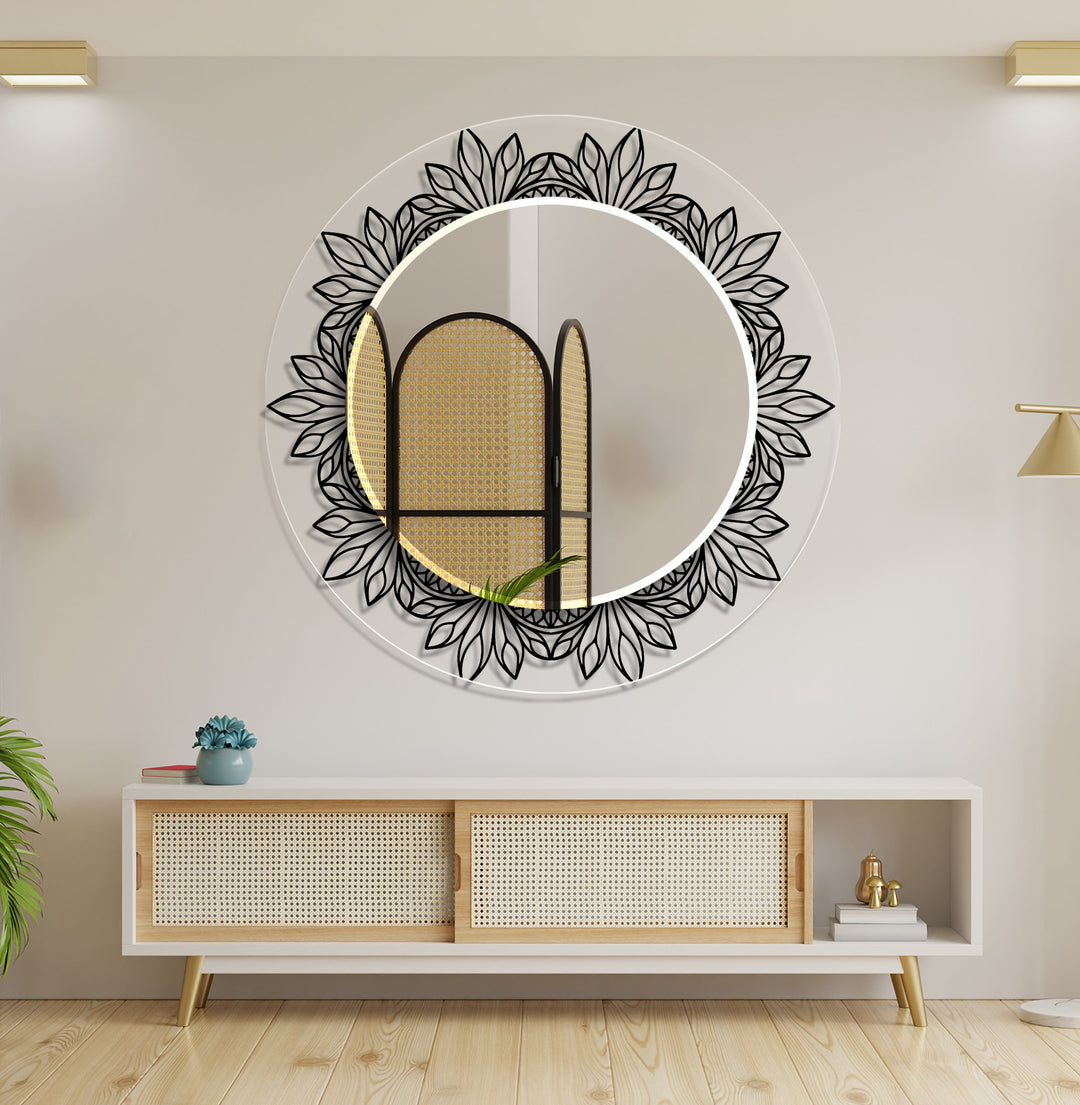 Transparent Round Black Wall Mirror large wall mirror
