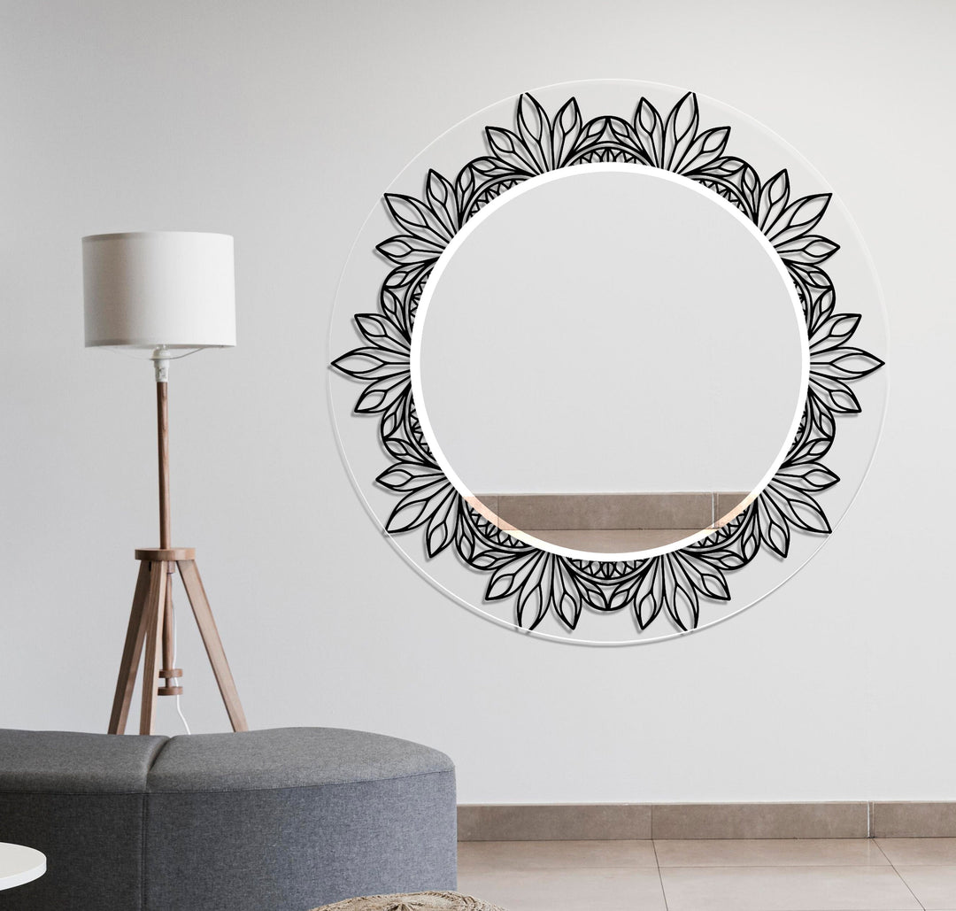 Transparent Round Black Wall Mirror wall mirror
