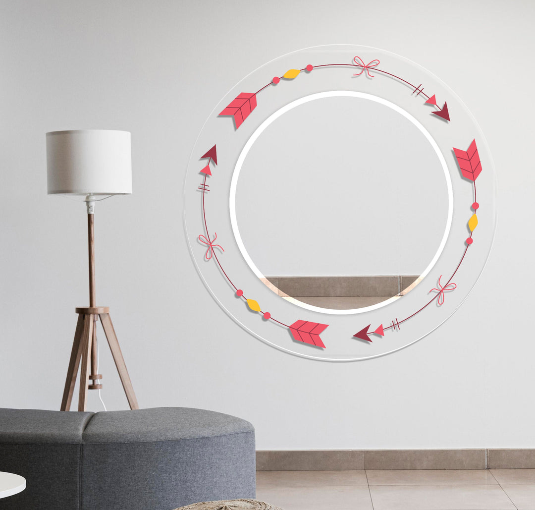 Transparent Arrow Round Wall Mirror dining room mirror
