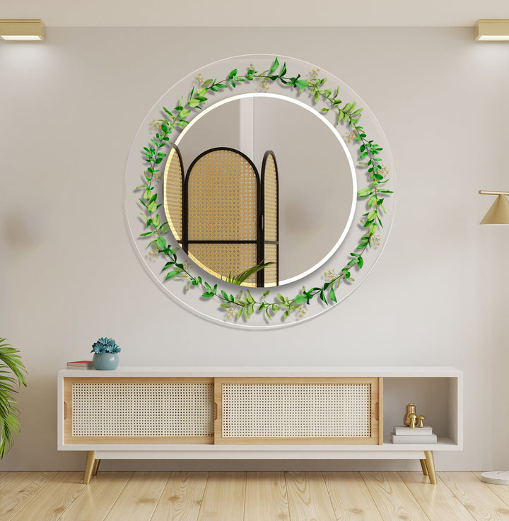 Transparent Green Round Wall Mirror Green Mirror	
