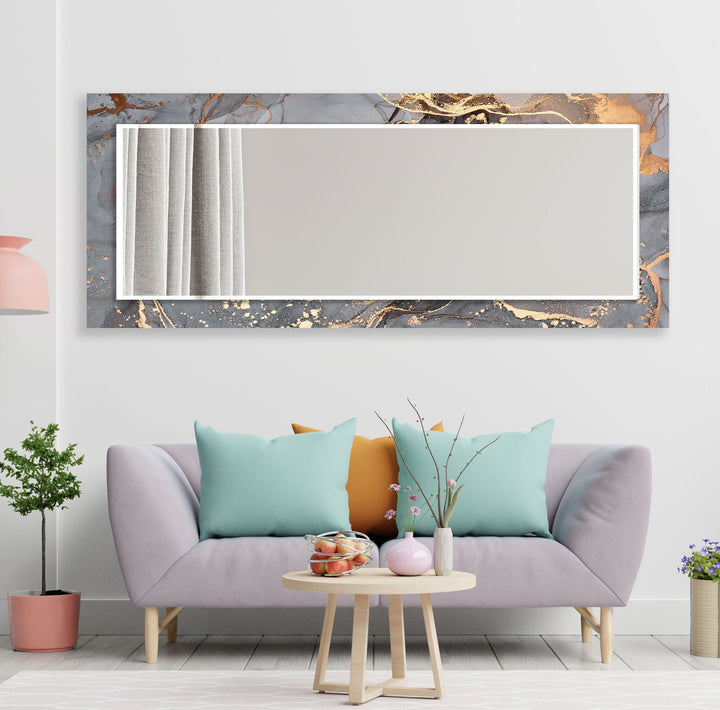 Gray Golden Details Wall Mirrors Modern Wall Mirror
